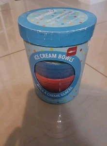 Pier 1 Imports ice cream bowls New - unused Green yellow red blue Rare - Picture 1 of 9