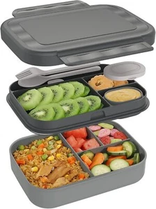Bento Box Adult Lunch Box - Stackable Leakproof 47oz Lunch Containers (Black) - Picture 1 of 7