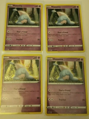 Pokemon Card TCG - HATENNA - HOLO SWSH040 SWORD and SHIELD  PROMO  Pack Fresh x4 - Image 1 of 3