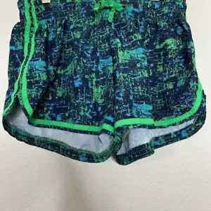 Champion Damen leichte Print Laufshorts Damen XS blau und grün - Bild 1 von 6