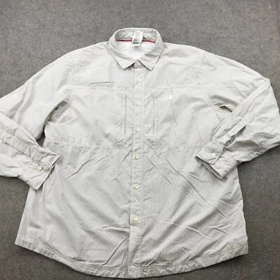 The North Face Shirt Men XL White Striped Long Sleeve Hiking Button Up - Image 1 of 4