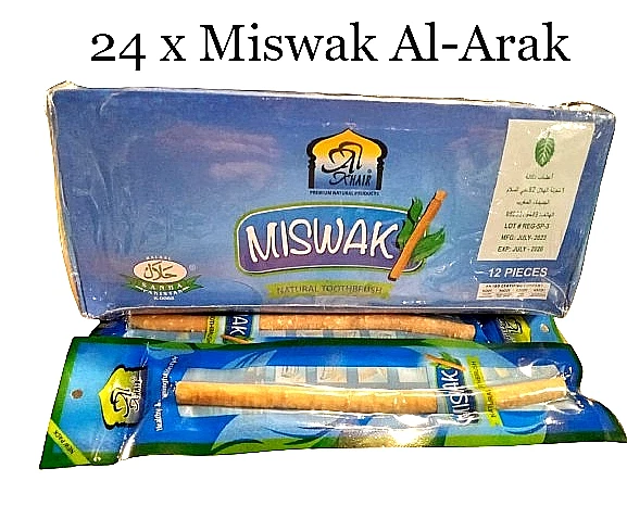 DABUR 24 x Miswak Al-Arak cura dei denti Sewak Siwak spazzolino naturale Halal Arak legno