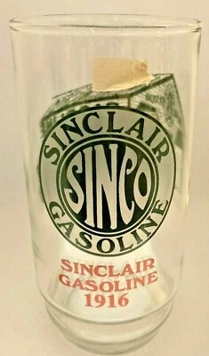 Vintage SINCLAIR GASOLINE 1916 TUMBLER Drinking Glass THROUGH THE YEARS - Image 1 of 2
