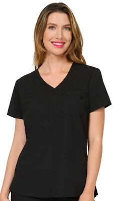 Blusa Médica Evolution Performance para Mujer Cuello en V, Nueva con Etiquetas, Negra, S Foto 1 de 4