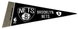 BROOKLYN NETS PENNANT NBA MINI FELT 9" LONG OFFICIALLY LICENSED BASKETBALL - Picture 1 of 1