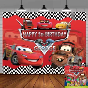 Disney Cars Personalised Custom Banner Backdrop Party Decor Birthday Gift - Picture 1 of 6