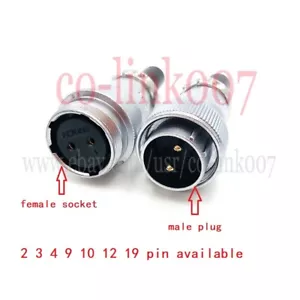 WS24 2 3 4 9 10 12 19 pin connettore aviazione industriale presa spina in linea - Foto 1 di 9