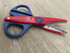 Hello Kitty Sanrio Art Craft Scissor Cut Wavy pattern red/ blue Rare