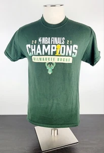 Milwaukee Bucks Green NBA Finals 2021 Champions NBA Brand T-Shirt Size Medium  - Picture 1 of 5