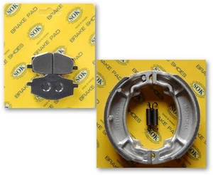 ZAPATOS CON PASTILLAS DE FRENO DELANTERAS Y TRASERAS + resortes aptos para YAMAHA DT 200 1984-1987 DT200 - Imagen 1 de 2