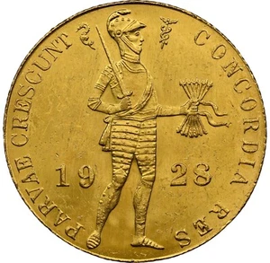 Netherlands - 1928 Wilhelmina I Gold Ducat - NGC MS62 - LUSTROUS SURFACES - Picture 1 of 4