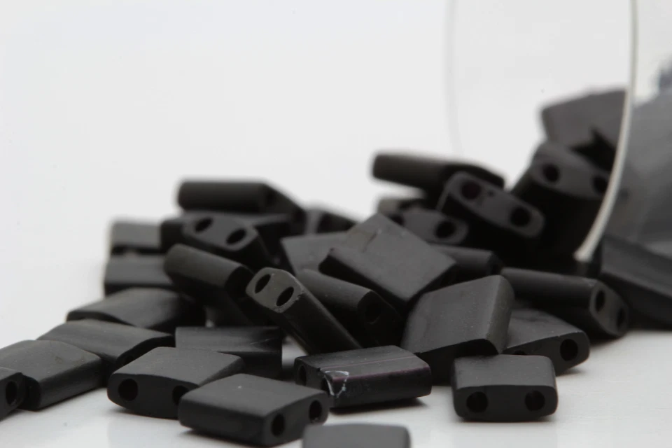 Miyuki Tila 2 Holes Beads Matte Black TL-401F  - Image 1 of 1