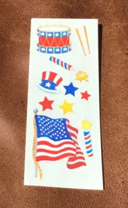🔥VINTAGE Creative Memories Stickers 4TH OF JULY USA FLAG DRUM  NLA NOS * - Picture 1 of 1