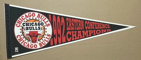 1992 Chicago Bulls Eastern Conference Champs pennant Michael JORDAN Pippen Grant Cover