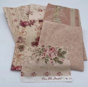 Lot Of 5 Shabby Chic Moda 3 Sisters Paris Flea Market YUWA Others Pink 4+ Yds - Picture 1 of 10