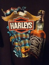 1987 Harley Davidson " Harleys And Good Whiskey" Tshirt Chick'S Harley Dealer Xl