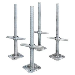 24 in. Adjustable Scaffold Leveling Jack - Galvanized Steel, Heavy Duty (4-Pack) - Picture 1 of 6