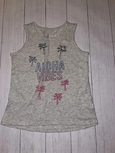 Justice Girls Pink Tank Top Aloha Vibes Size 8 - NWOT - Beach Tank Top - Tween - Picture 1 of 3