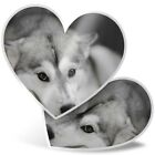 2 x Heart Stickers 7.5 cm - Awesome Siberian Husky Dog Animals  #8636