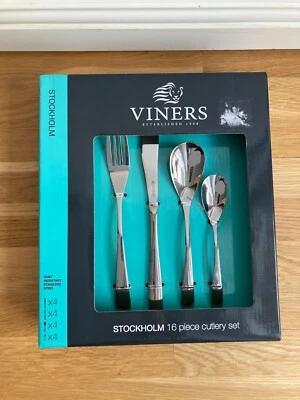 NEU OVP Viners "Stockholm" 16-teiliges Besteck Set Spülmaschinenfe Edelstahl - Bild 1 von 4