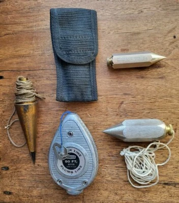 Dunlap, K & E & Irwin Plumb Bobs w/Craftsman #3773 50FT. Chalk Line Plumb Line  - Image 1 of 4