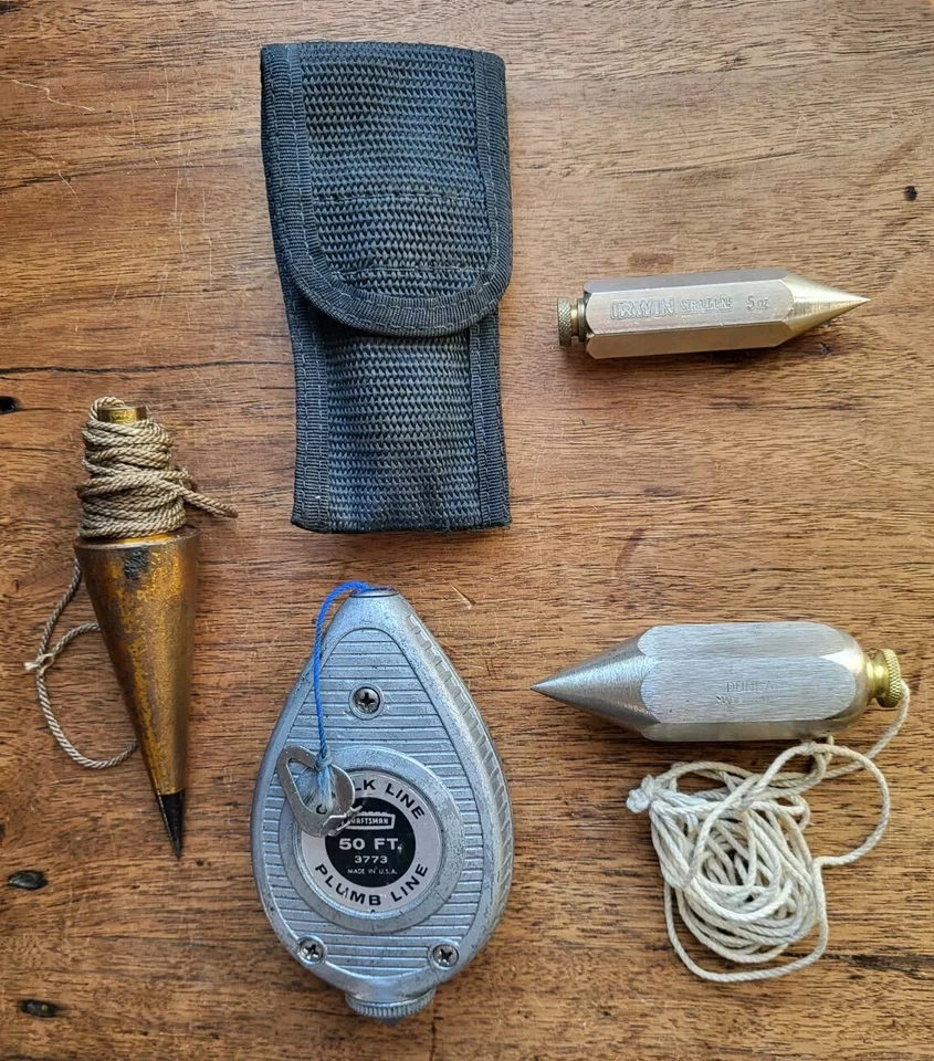 Dunlap, K & E e Irwin Plumb Bobs con Craftsman #3773 50 ft. Línea de plomada Chalk Line  Foto 1 de 4