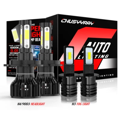 For Chevrolet Aveo 2009-2016 LED Headlight Kit+Fog Light Bulbs Combo 6500K White - Image 1 of 4