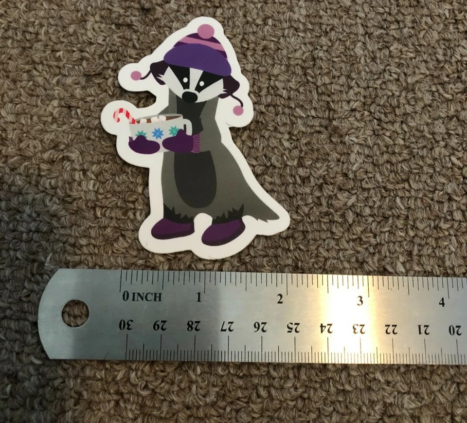 RARE Salesforce Ernie the Badger (Secret Character) Hot Coco and Hat Sticker  - Image 1 of 1