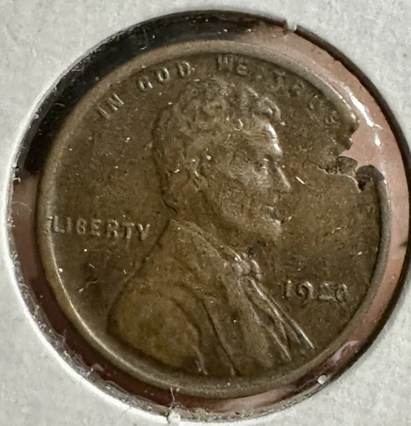 1920 Lincoln Cent CRACKED PLANCHET ERROR COIN Rare Cover