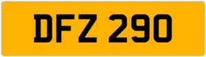 DFZ 290 D 3x3 DATELESS PRIVATE NUMBER PLATE DOM DAN DON DAV DEL DEZ DEC DAZ DEA - Picture 1 of 1