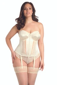 Elomi Maria Basque Bustier Cream Size 40G Padded Bra Strapless/straps Bridal - Picture 1 of 7