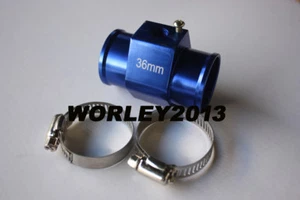 Radiator hose coolant water temperature sender Gauge sensor adaptor 36 mm BLUE - Imagen 1 de 7