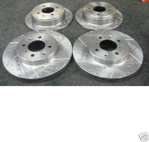 DISCO DE FRENO RANURADO PERFORADO PARA NISSAN ALMERA GTI N15 FR RR Foto 1 de 1