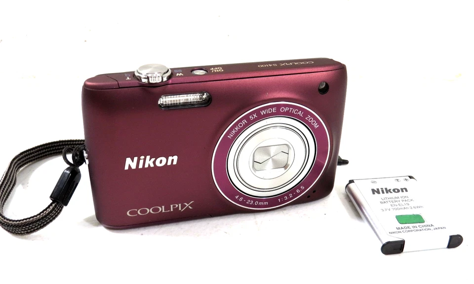 Nikon COOLPIX S4100 Digital Camera 14MP 5X Optical Zoom CCD Sensor Dark Purple - Image 1 of 4