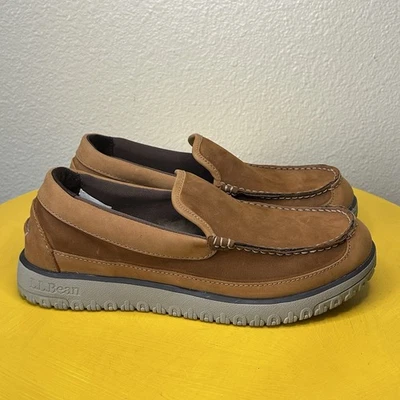Usado en excelente estado LL Bean All Week Para hombres Cuero Marrón Sin Cordones Mocasín Zapatilla Zapatos Talla 7 Foto 1 de 4