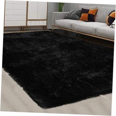  Alfombras mullidas para sala de estar 5' x 8' modernas de felpa y piel sintética gruesa peluda  Foto 1 de 4