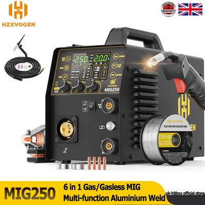 6in1 Aluminium MIG Welder 200Amp 220V Gas/Gasless Lift TIG/Stick/Spot Welder UK - Image 1 of 4
