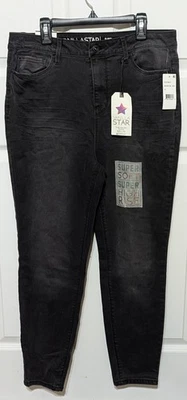 Jeans Vanilla Star para mujer 13, W31xL27 negro lavado tiro súper alto jegging suave Foto 1 de 4