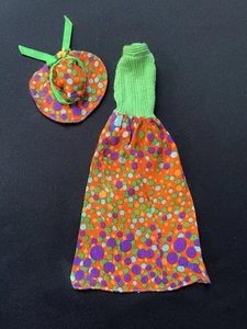 Vintage 1973 Barbie Best Buy SIMPLY SUMMER BUBBLES #3206 OUTFIT Dress + Hat EUC - Picture 1 of 5