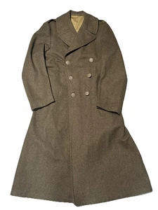 WW2 US ARMY Officer's Cold Weather Wool Trench Coat Overcoat 38L 1940s Military - Picture 1 of 24