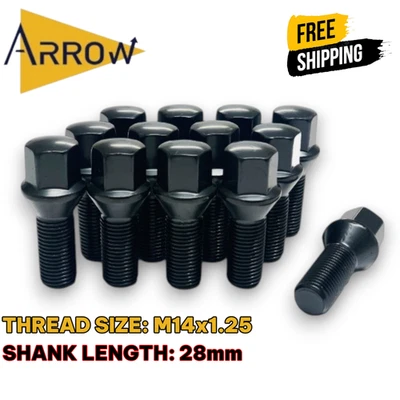 20 PIEZAS PERNO DE ASIENTO CÓNICO NEGRO 14X1,25 28 MM AJUSTE DE VÁSTAGO: BMW/MINI/TOYOTA SUPRA Foto 1 de 4