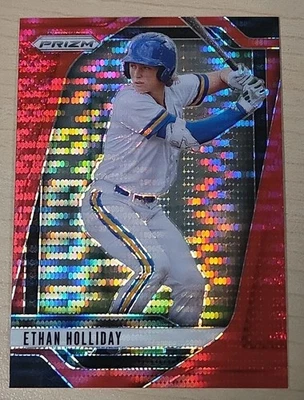 2025 Panini Prizm Ethan Holliday #82 Red Pulsar Top Prospect SP /399 - Image 1 of 2