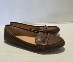 HEAD OVER HEELS BY DUNE BROWN FAUX LEATHER SLIP ON UK SIZE 4 Excellent Condition - Picture 1 of 9