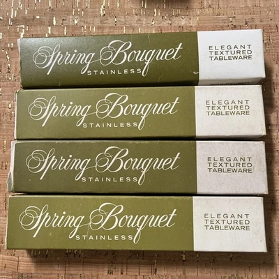 Vintage Spring Bouquet 16 Soup Spoons New Old Stock Stainless Steel - Image 1 of 4