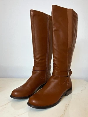 Alfani Jurissa 靴子女式 10 码高膝人造皮革棕色 — 第 1/4 张图片