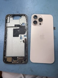 Apple iPhone 16 Pro Max Desert Titanium Mid Frame Housing 100% OEM W Back Glass - Photo 1 sur 9