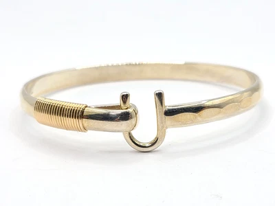 Pulsera Sonya's Fine Island Jewelry St. Croix Gancho, Plata y Oro 14K, 5mm 7" Foto 1 de 4