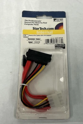 StarTech.com SATA18POW 18" Serial ATA Cable with LP4 Adapter Brand New - Image 1 of 3