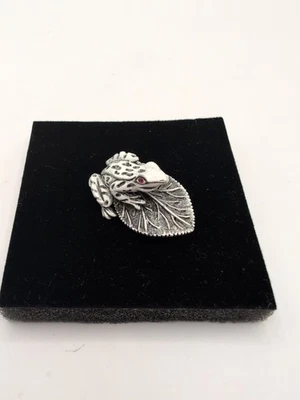 Broche/pin-esmalte blanco ojos rojos vintage de rana firmada por Florencia años 50 Foto 1 de 4