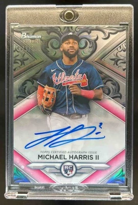 2023 Bowman Sterling Michael Harris II Rookie Auto Silver Refractor #/100 - Image 1 of 2